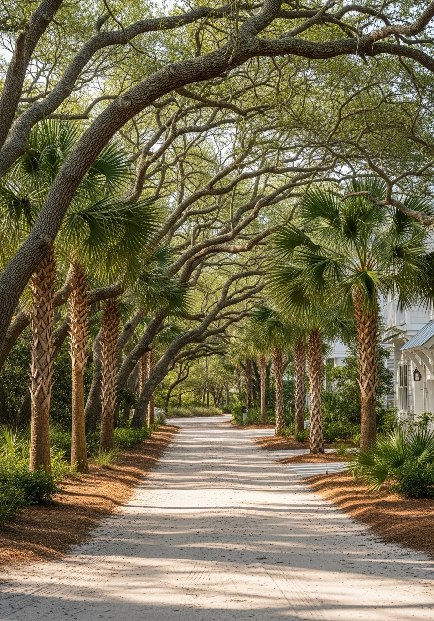 Santa Rosa Beach residential estate with architectural detail and manicured coastal landscaping.